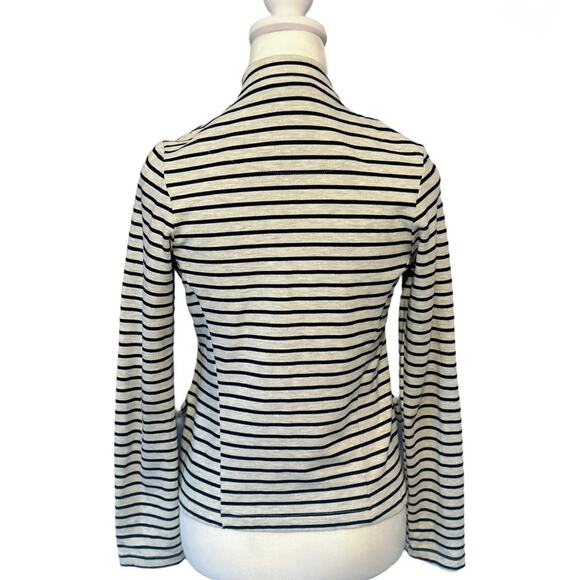 Anthropologie Dolan Nautical Gray Navy Blue Striped Blazer Jacket Size Small - Picture 3 of 8